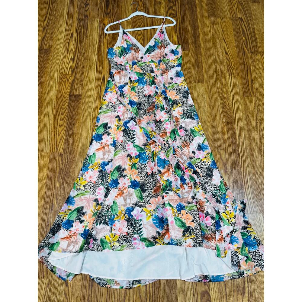 Hutch Leah Wrap Maxi Dress Sunset Floral Safari Print Boho Size M - Picture 12 of 14
